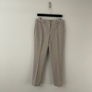 Theory Testra Grid Stretch Wool Slim Ankle Pants Size 8